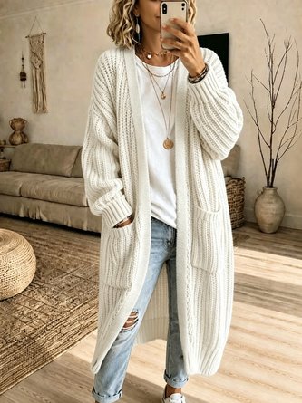 Women Plain Long Sleeve Comfy Casual Cardigan - Image 4