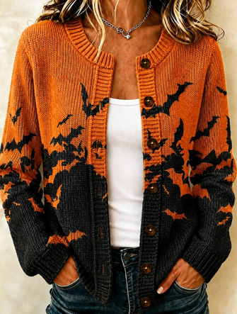 Women Color Block Long Sleeve Comfy Casual Cardigan - Image 2