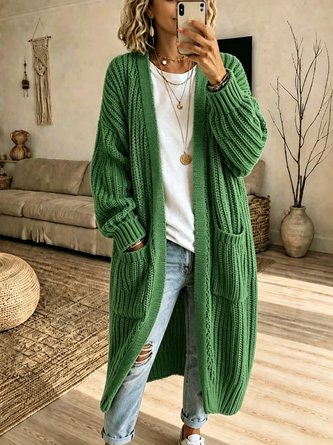 Women Plain Long Sleeve Comfy Casual Cardigan - Image 5