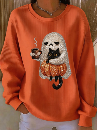 Vintage Cartoon Crew Neck Long Sleeve Sweatshirt - Image 8