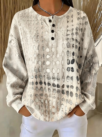 Casual Crew Neck Abstract Sweatshirt Printing - Image 3
