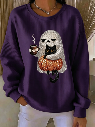 Vintage Cartoon Crew Neck Long Sleeve Sweatshirt - Image 6