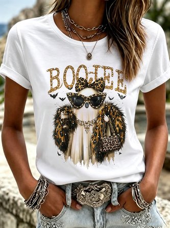 Casual Halloween Crew Neck Short Sleeve T-shirt - Image 2