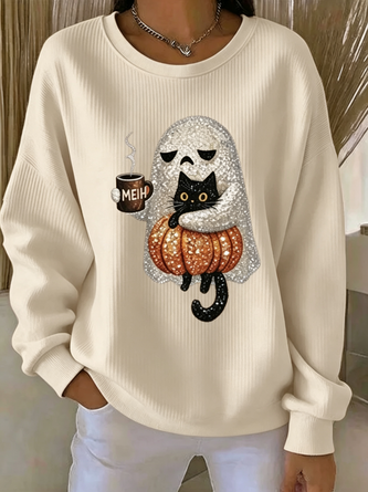 Vintage Cartoon Crew Neck Long Sleeve Sweatshirt - Image 3
