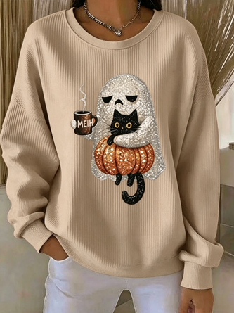Vintage Cartoon Crew Neck Long Sleeve Sweatshirt - Image 7