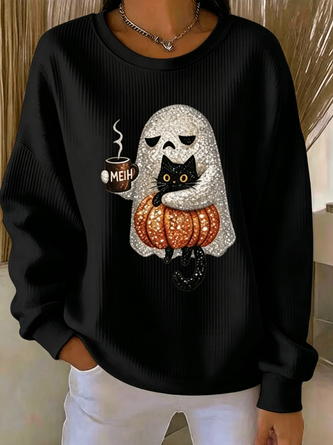 Vintage Cartoon Crew Neck Long Sleeve Sweatshirt - Image 2