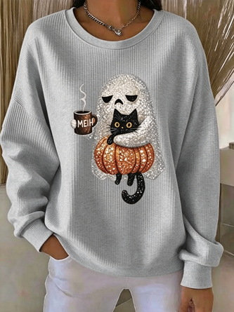 Vintage Cartoon Crew Neck Long Sleeve Sweatshirt - Image 4