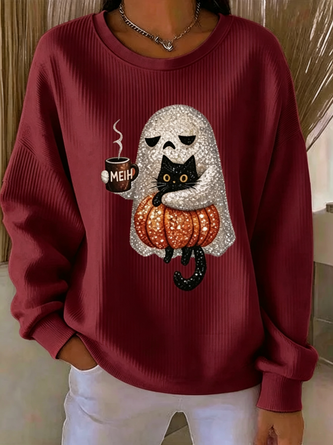 Vintage Cartoon Crew Neck Long Sleeve Sweatshirt - Image 5