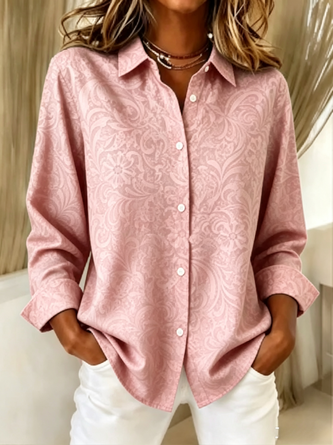 Women Floral Pattern Vintage Shirt Shirt Collar Long Sleeve Top 5 Women Floral Pattern Vintage Shirt Shirt Collar Long Sleeve Top - Image 5