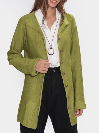 Vintage Buttoned Cotton Coat for Women