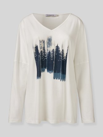 Long Sleeve Floral-Print T-shirt