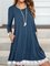 Casual Loosen Solid Lace Long Sleeves Dresses