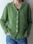Green Buttoned Knitted Solid Casual plus size Outerwear