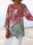 Plus size Butterfly Floral Long Sleeve Shirts & Tops