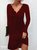 Sexy Solid V neck Long Sleeve A-line Dresses
