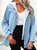 Two-pieces Long Sleeve Shift Denim Outerwear Sets