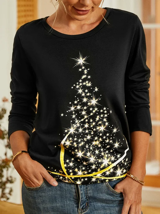 Classy Christmas Outfits Christmas Shirts For Women 3/4 Sleeve Blouses Christmas Animals Printed Crew Neck T Shirts Funny Xmas Graphic Tunic Tops Holiday Family Party Matching Pu Crewneck Sweatshirt Women
