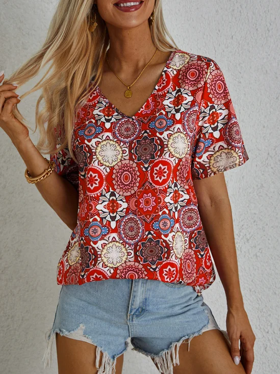 Boho Short Sleeve Top