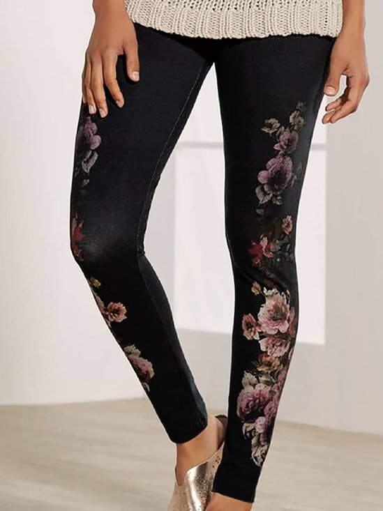 Workout Daily Flower Print Cropped Legging