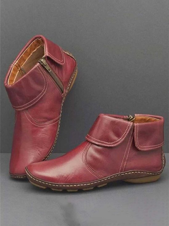Women Casual Plain All Season Commuting Closed Toe PU Vintage Style Rubber Classic Boots Boots