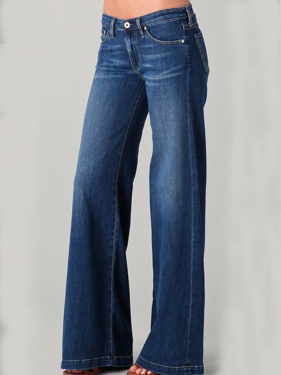 Vintage Style Wide Leg Baggy Denim Jean