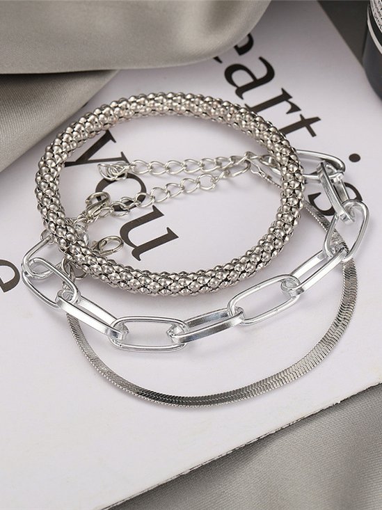Creative retro 3-piece metal bracelet set