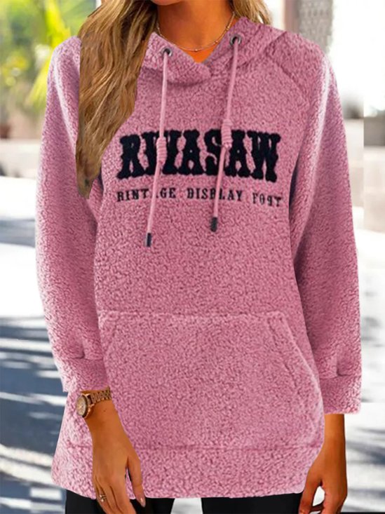 Casual Hoodie Text Letters Hoodie Embroidery