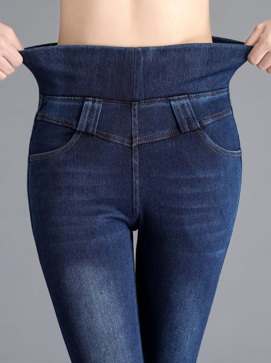 Tight Casual Denim Plain Jeans