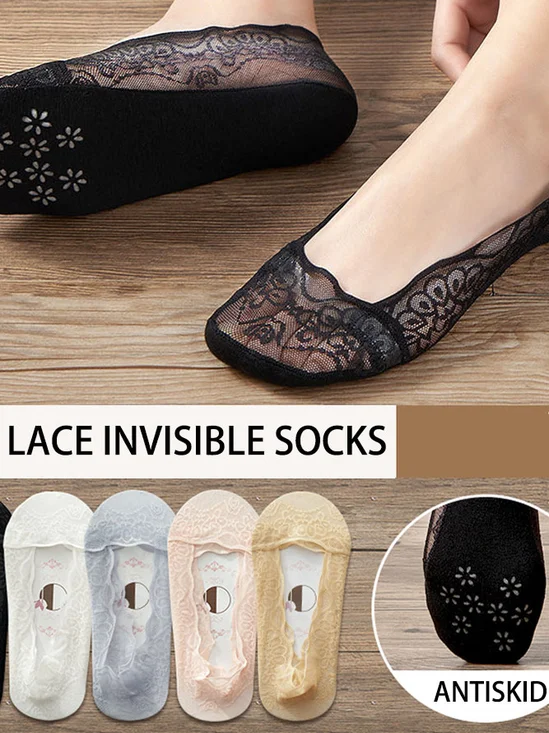 Lace Summer Silicone Anti Slip Breathable Invisible Socks
