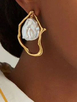 irregular pearl drop earrings
