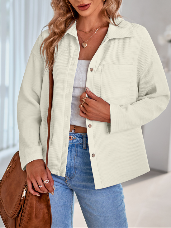 Women's Plain Zipper Regular Loose Jacket