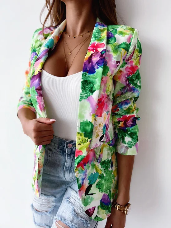 Women's Floral Regular Regular Fit Blazer