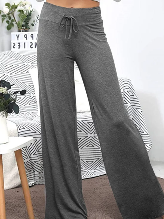 Women Casual Plain Long Loose Pants