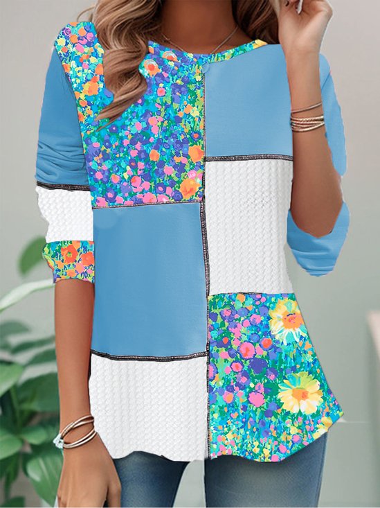 Casual Striped Crew Neck Long Sleeve T-shirt