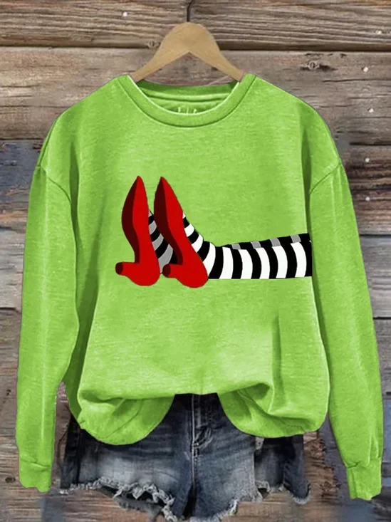 Vintage Crew Neck Halloween Sweatshirt Printing