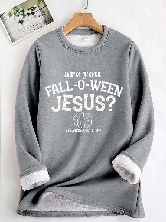 Casual Crew Neck Halloween Sweatshirt Fleece