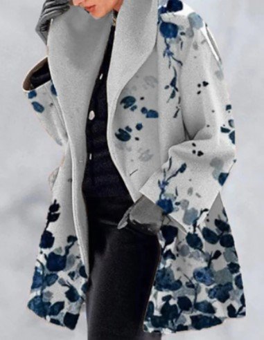 Casual Floral Contrast O Neck Outerwear main image 1