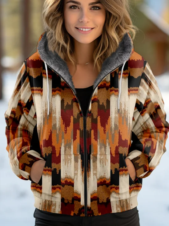 Women's Abstract Thicken Loose Jacket