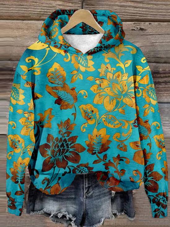 Casual Hoodie Floral Sweatshirt