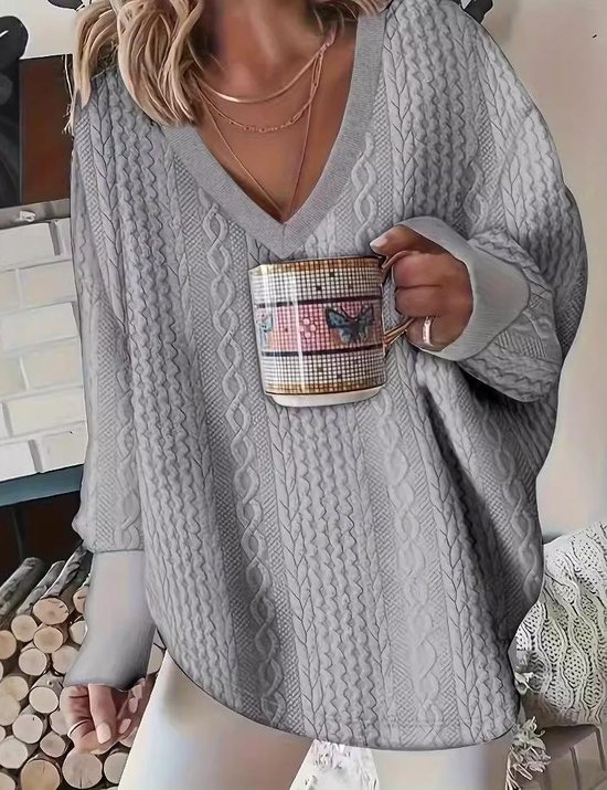 Casual Crew Neck Plain Sweatshirt