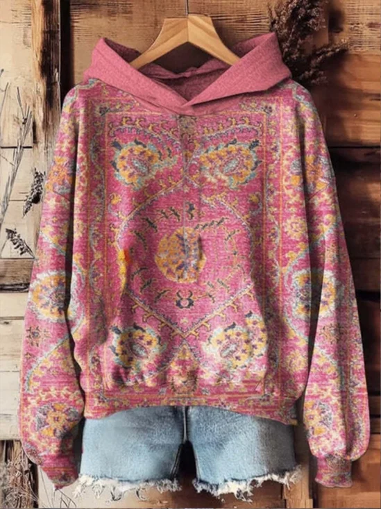 Casual Hoodie Floral Sweatshirt