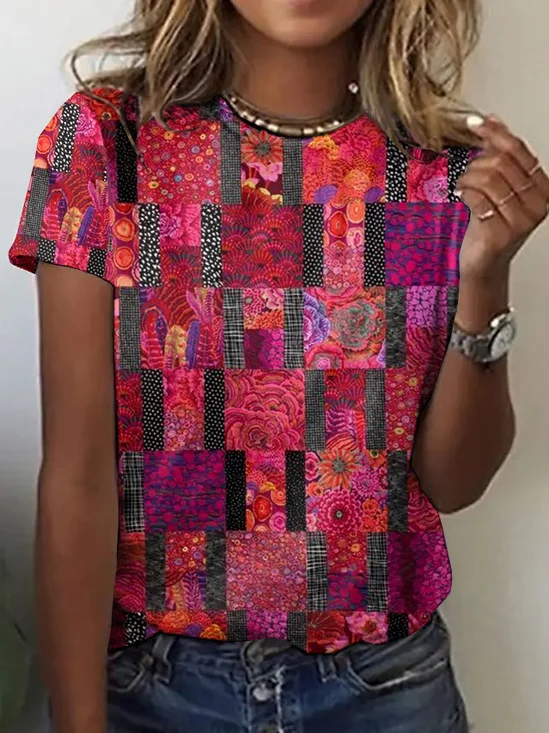 Vintage Animal Crew Neck Short Sleeve T-shirt