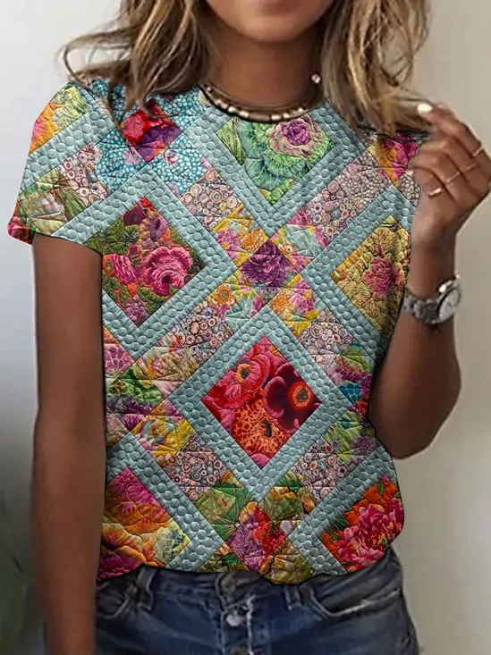 Vintage Animal Crew Neck Short Sleeve T-shirt