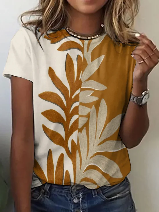 Vintage Animal Crew Neck Short Sleeve T-shirt