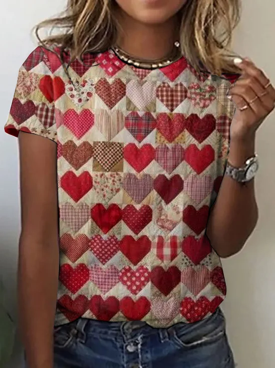 Vintage Animal Crew Neck Short Sleeve T-shirt