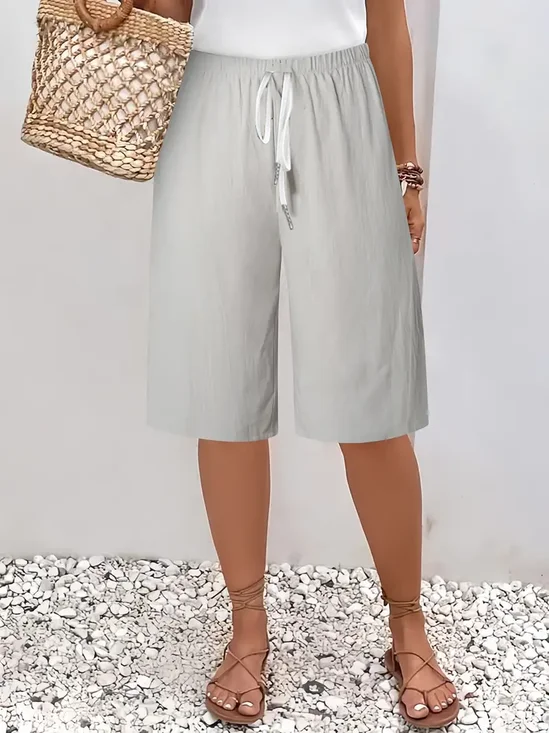 Women Plain Fifth Pants Pants Casual Summer Trousers