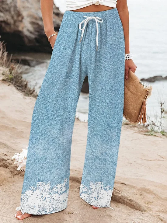 Casual Floral Long Printing Pant