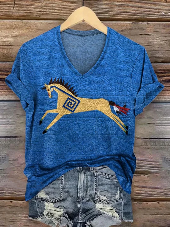 Vintage Animal Crew Neck Short Sleeve T-shirt