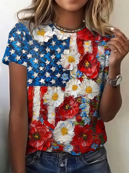 Vintage Animal Crew Neck Short Sleeve T-shirt