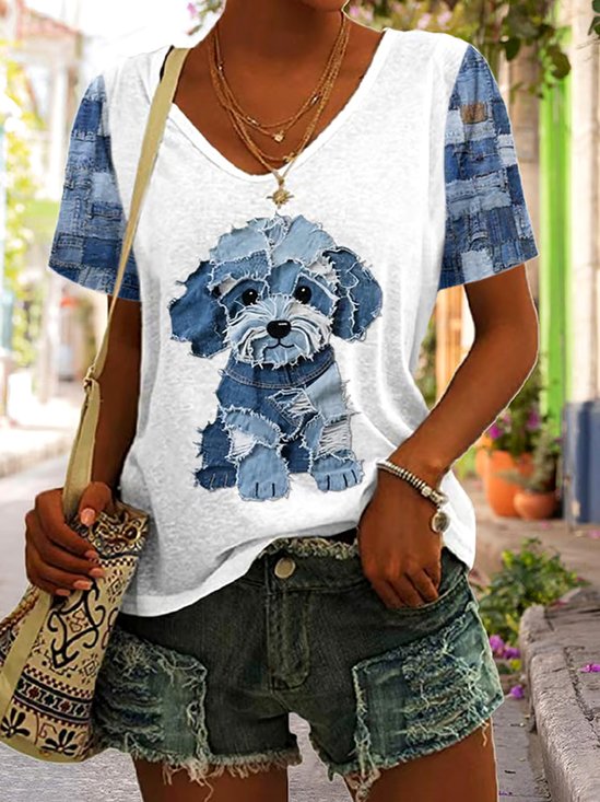 Vintage Animal Crew Neck Short Sleeve T-shirt